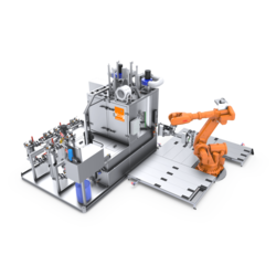 Maßgeschneiderte Sonderanlage für die Spritzreinigung mit Roboterautomatisierung von ABAG.