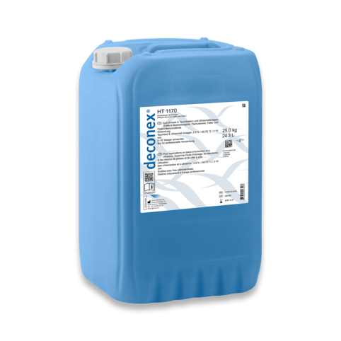 Borer deconex HT 1170 im 24,3 L Gebinde: Flüssiges, mildalkalisches Reinigungskonztrat zum Entfetten für die industrielle Teilereinigung.